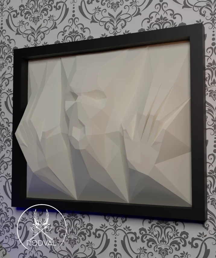 GHOST WALL, Papercraft, Template, DIY, Paper, Low Poly, Holiday, 3D Model, Pdf Low Poply, October, Carnival, Halloween