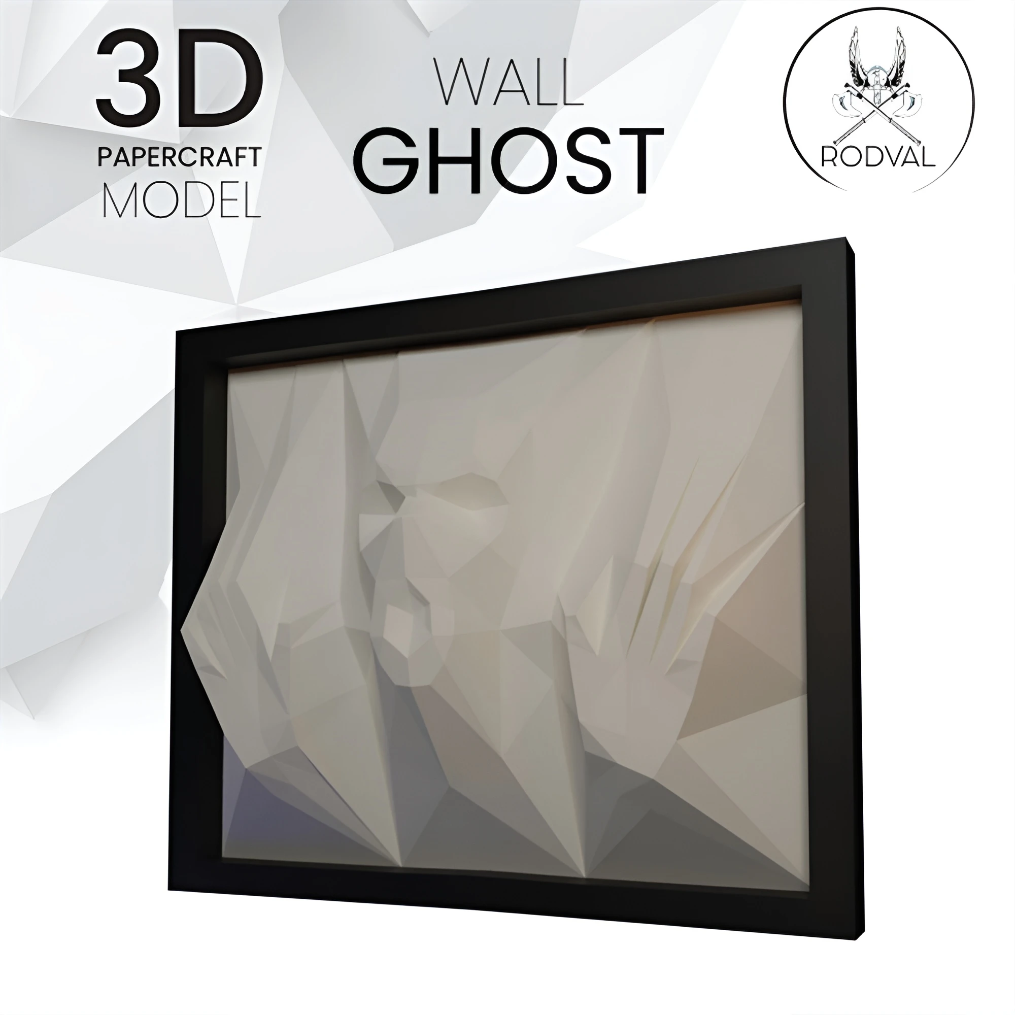 GHOST WALL, Papercraft, Template, DIY, Paper, Low Poly, Holiday, 3D Model, Pdf Low Poply, October, Carnival, Halloween