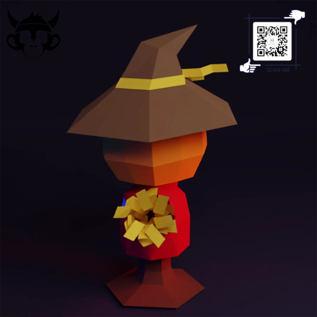 STRAWMAN, Papercraft, Template, DIY, Paper, Low Poly, Holiday, 3D Model, Pdf Low Poply, October, Carnival, Halloween