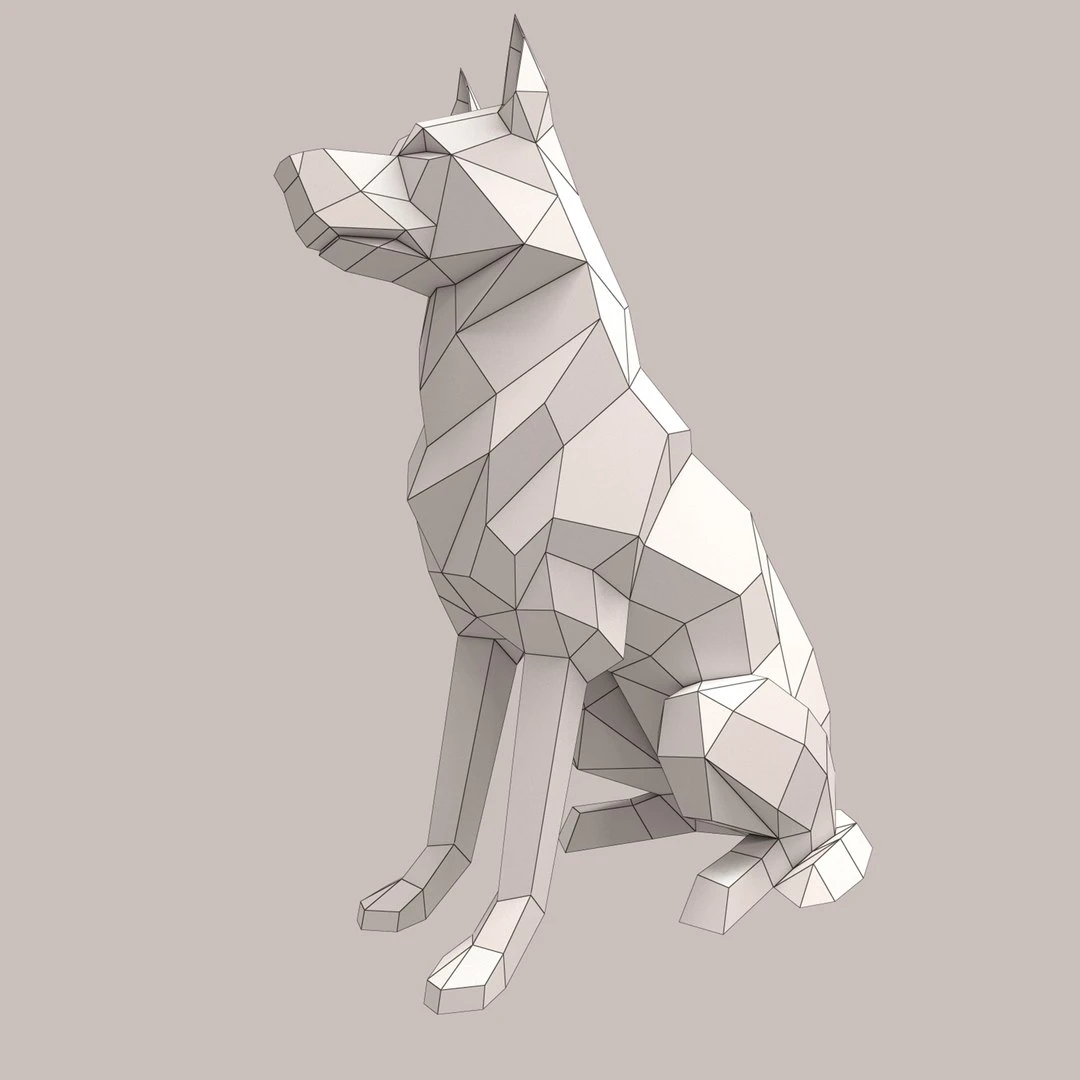 Sheepdog. Digital templates in PDF for paper low-poly sculpture