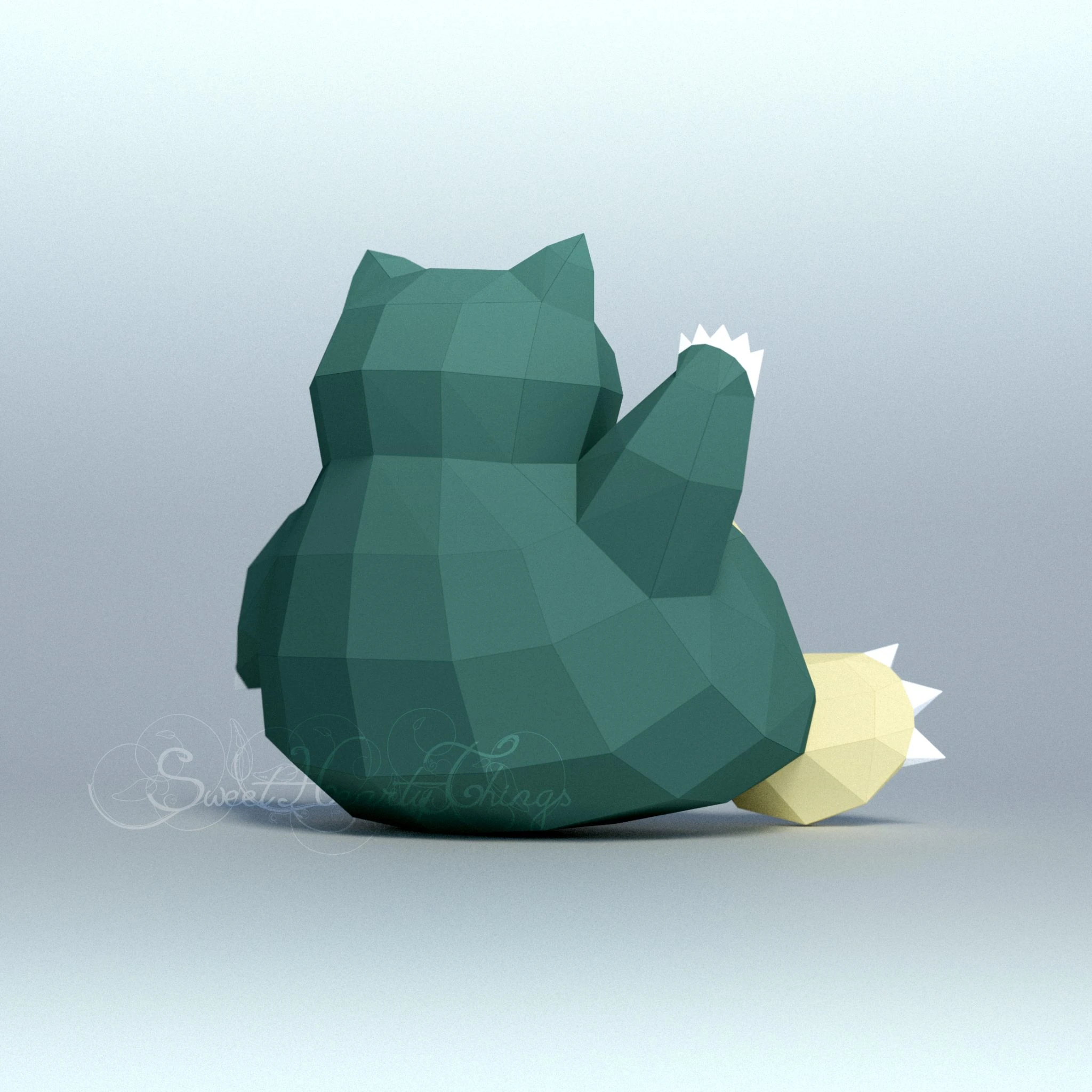 DIY 3d papercraft Pokemon Snorlax PDF Templates Low Poly SweetHeartyThings