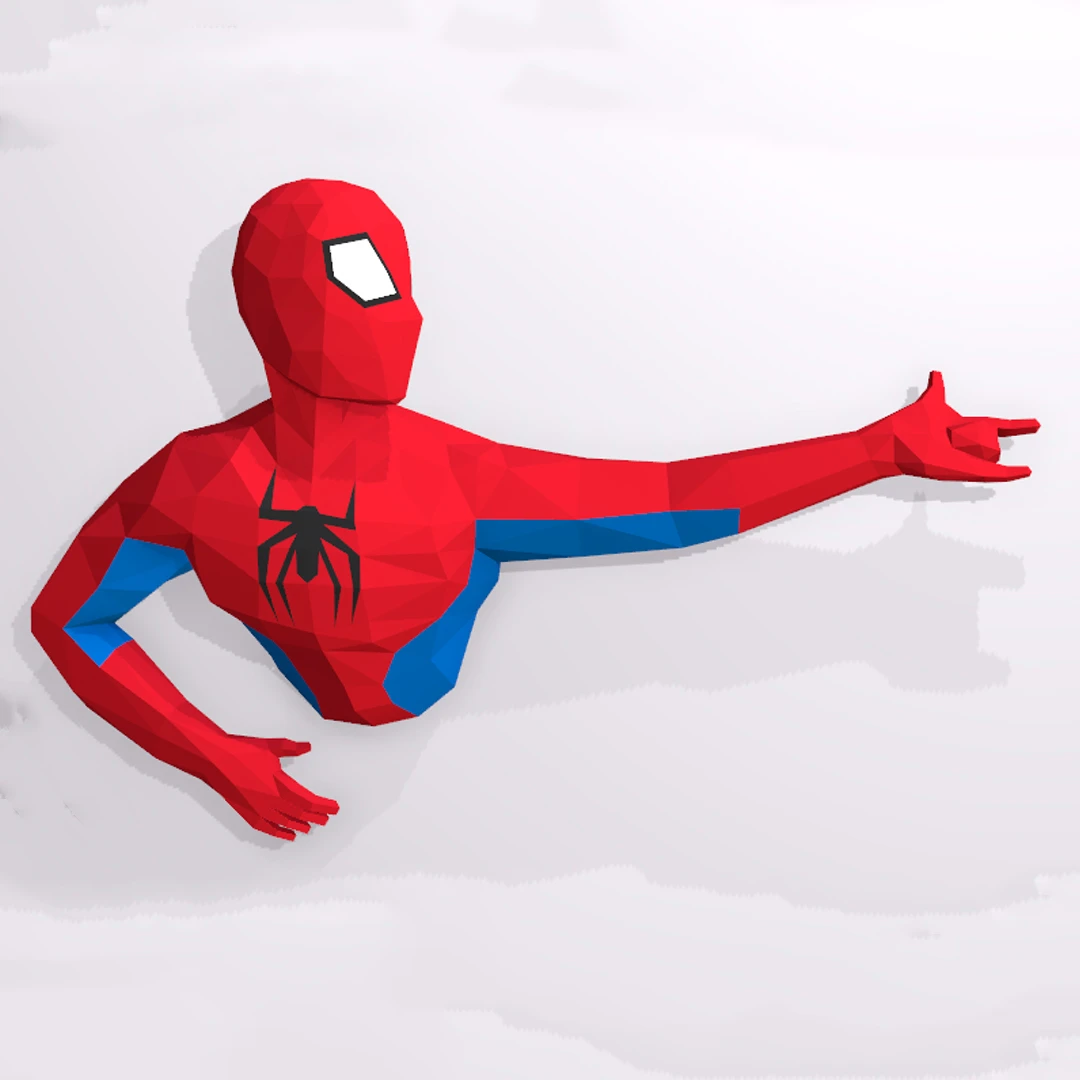 Spider-Man Half Body PDF Papercraft Templates, Paper Art and Craft for Home Decor, DIY, 3DIER, PDF Patterns, Papercraft Templates, Low Poly