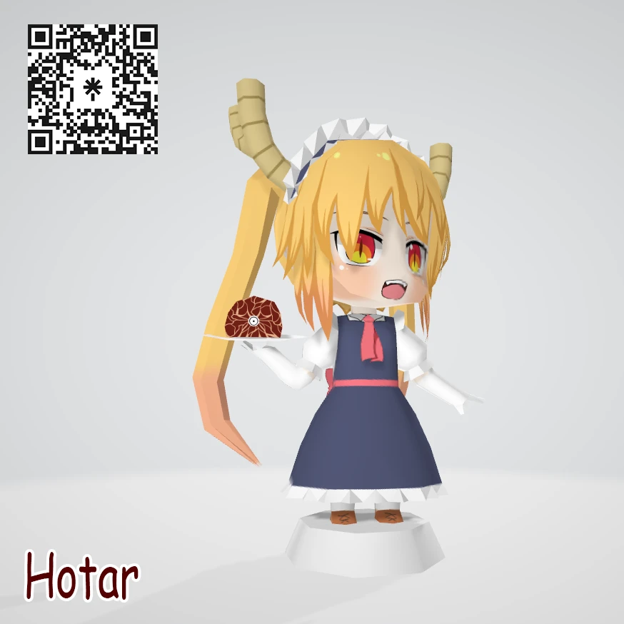 [Miss Kobayashi's Dragon Maid!] Tohru Chibi Papercraft