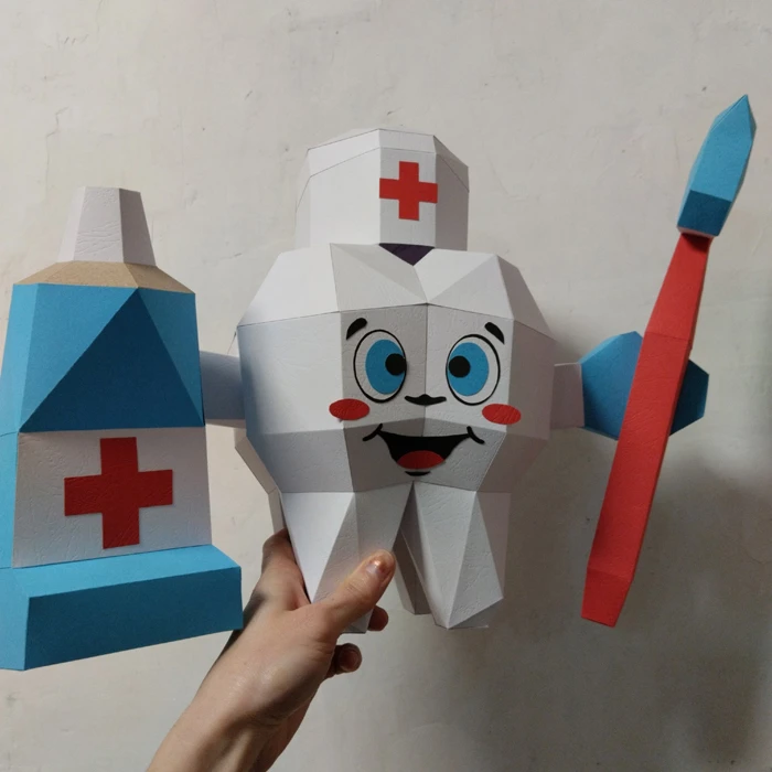 Tooth Papercraft Template - Low Poly, Pepakura PDF, DIY Handmade, Home ...