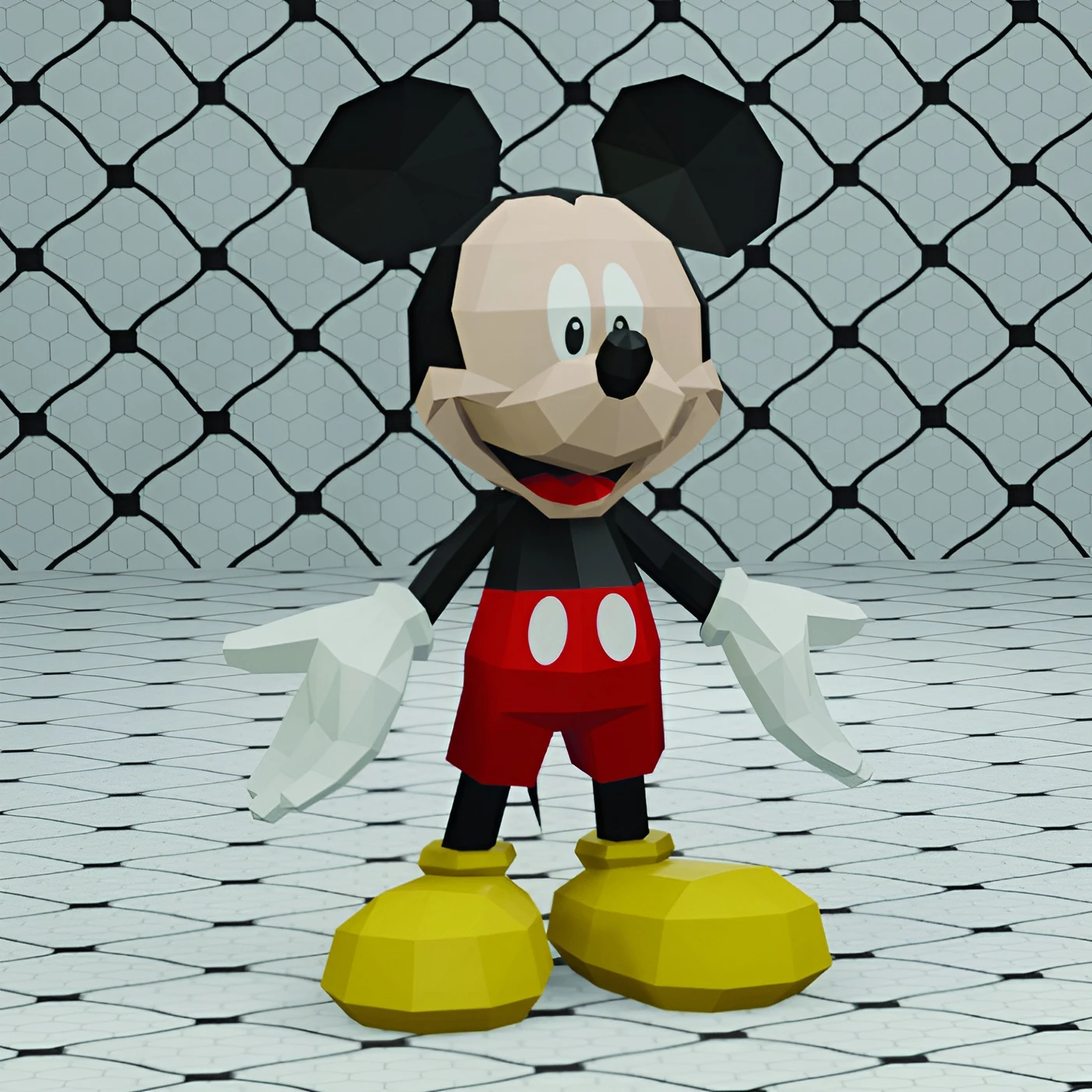 Mickey Mouse/ DiY Craft/ Template PDF/ Low Poly/ Papercraft/ 3D Doll/ Origami/ Home decor