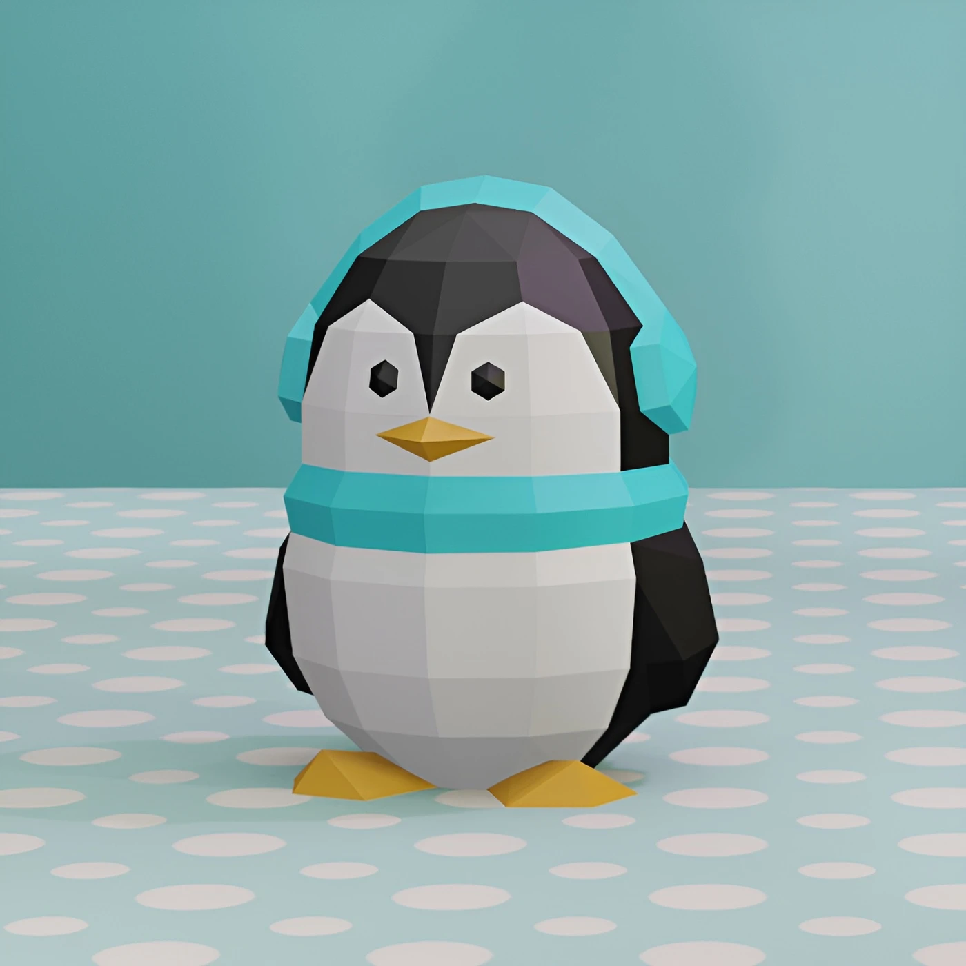 Penguin Cold/ Craft/ Resfriado de pingüino/ Template PDF/ Low Poly/ Papercraft Pingüino/ 3D Penguin/ Origami/ Home decor