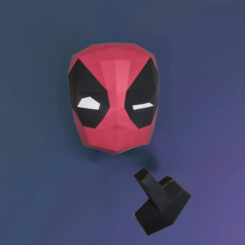 DIY lowpoly Papercraft, Deadpool, Sculpture, DIY, Decoration, Wall, Origami, Art, Craft, Template, Printable, Superheroes, Fanart