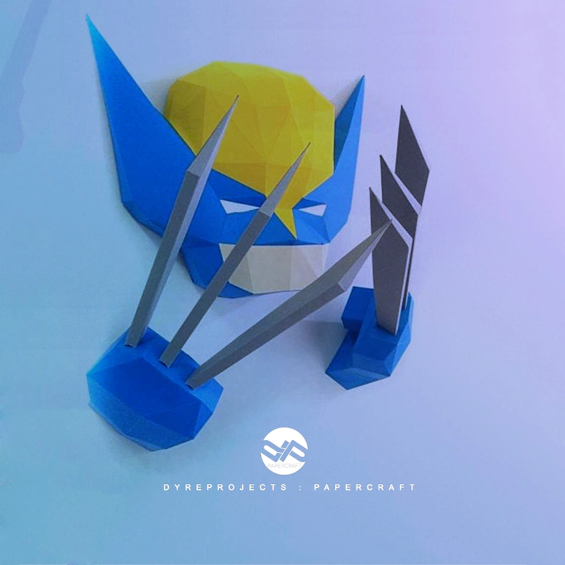 DIY lowpoly Papercraft, Wolverine, Sculpture, DIY, Decoration, Wall, Origami, Art, Craft, Template, Printable, Superheroes, Fanart