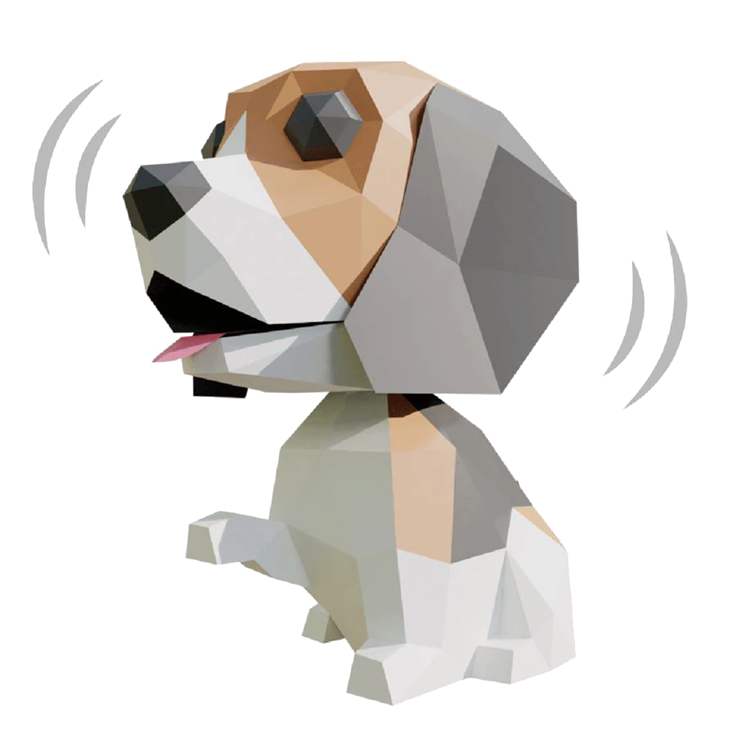 Wobble Beagle Papercraft, Lowpoly Papercraft, Fovea - Papercraft - Nonitt