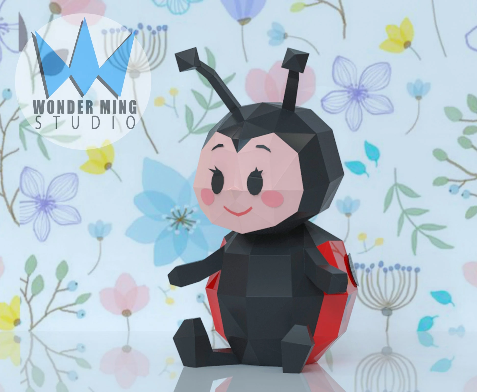 Ladybug Papercraft, Lowpoly, Lowpoly Papercraft