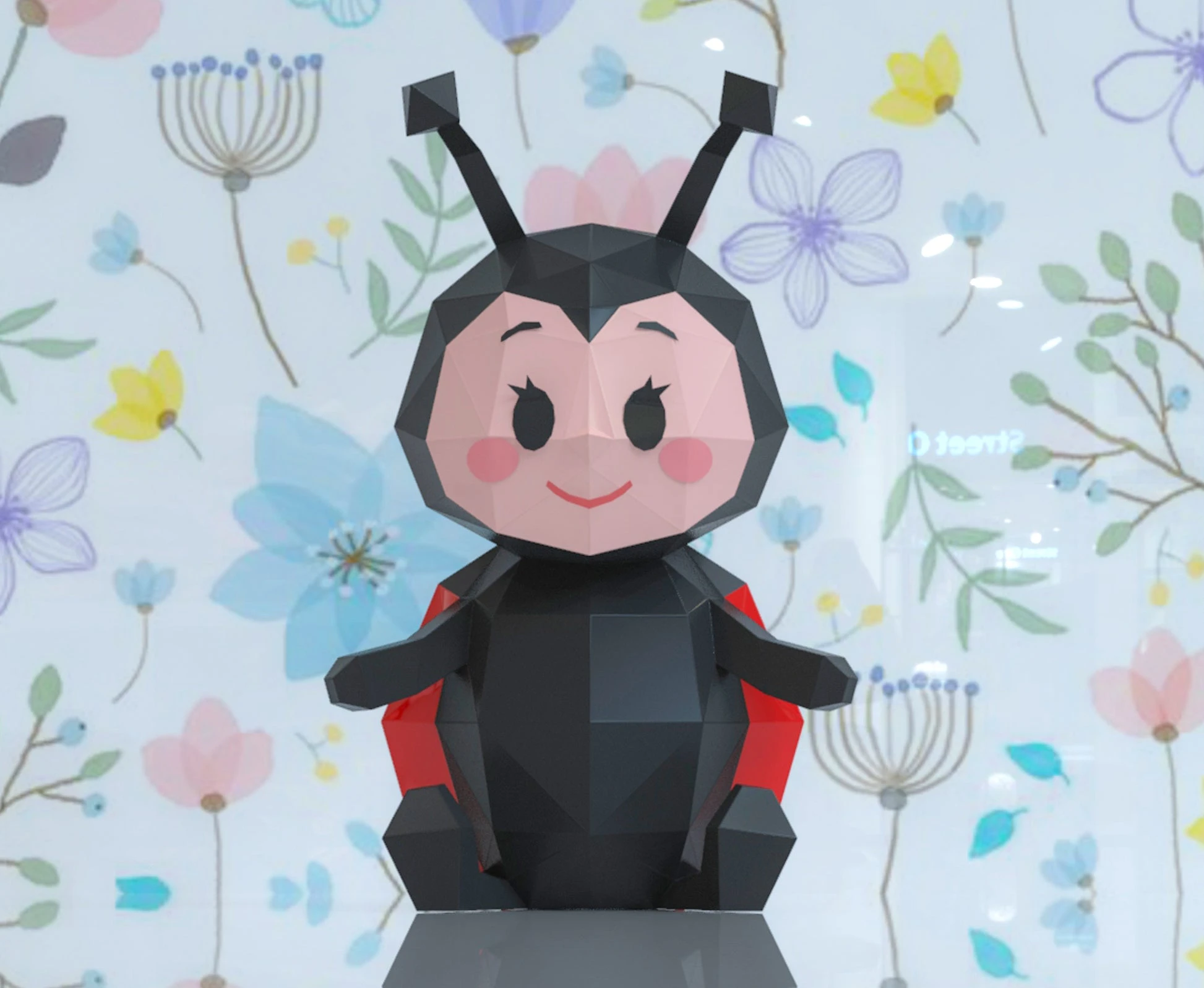 Ladybug Papercraft, Lowpoly, Lowpoly Papercraft