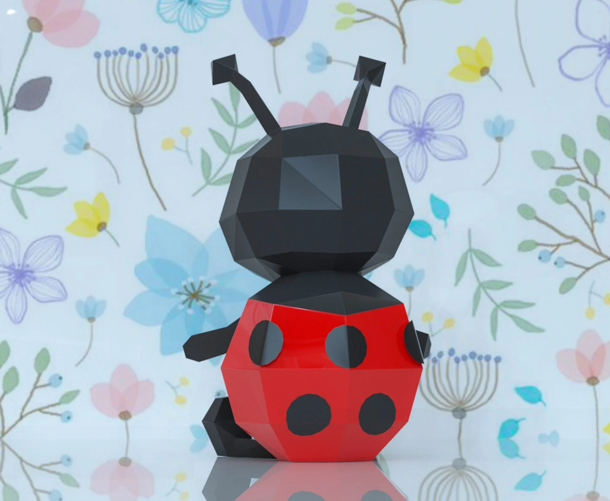 Ladybug Papercraft, Lowpoly, Lowpoly Papercraft